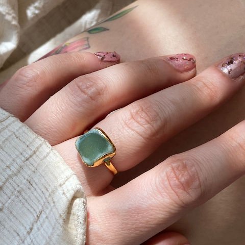 Kare Aventurin Taşı Yüzük