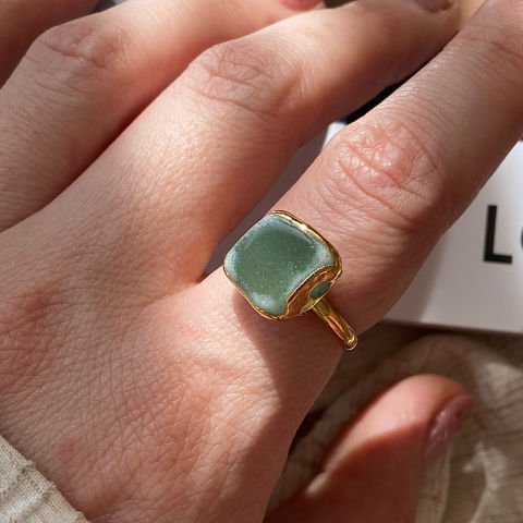 Kare Aventurin Taşı Yüzük