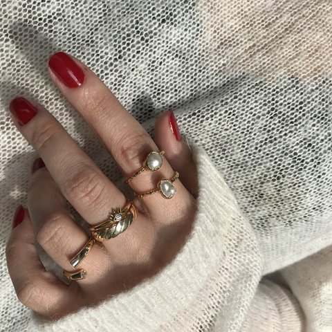 Barok İnci Minimal Yüzük