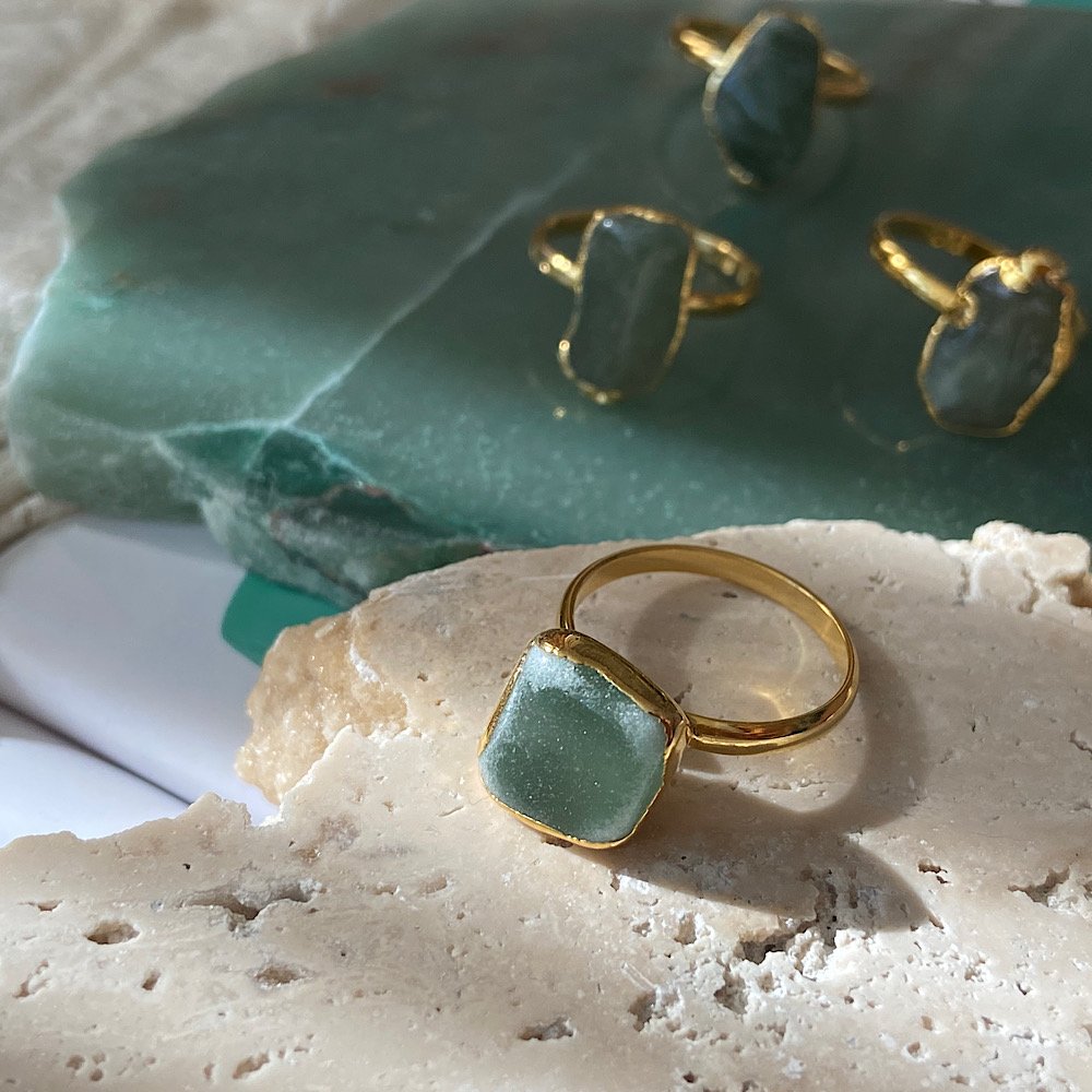 Kare Aventurin Taşı Yüzük