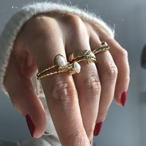 Barok İnci Minimal Yüzük