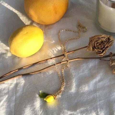 Yapraklı Limon Kolye