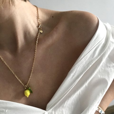 Yapraklı Limon Kolye