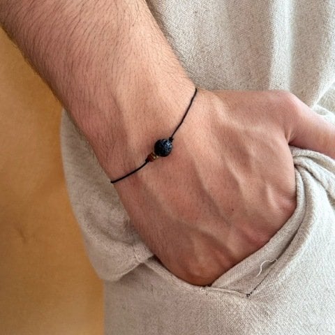 Minimal Lav Taş Erkek Bileklik
