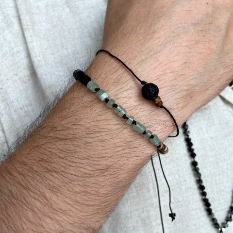 Minimal Lav Taş Erkek Bileklik