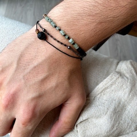 Minimal Lav Taş Erkek Bileklik