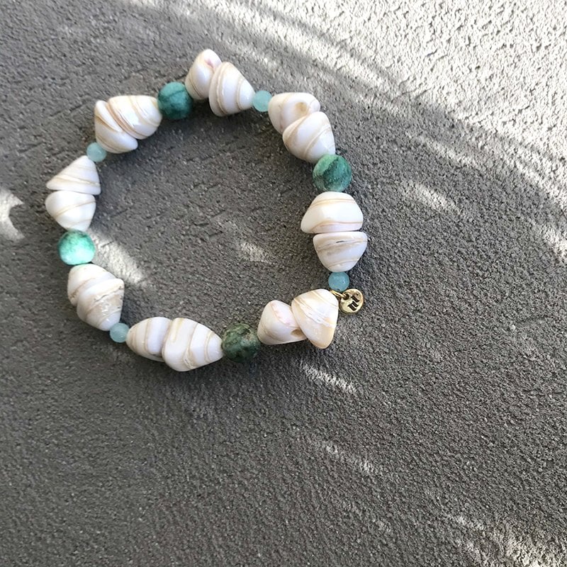 Amazonit Kabuklu Bileklik