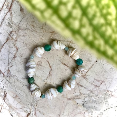 Amazonit Kabuklu Bileklik