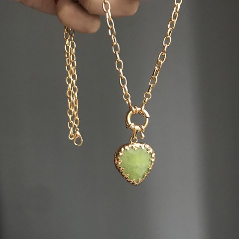 Yeşim Taşlı Vintage Kolye