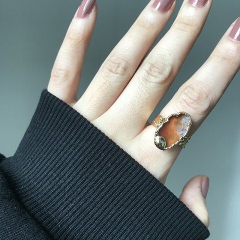 Gobi 2 Agat Doğal Taş Yüzük