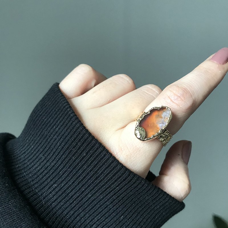 Gobi 2 Agat Doğal Taş Yüzük