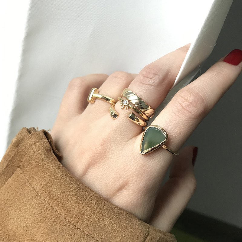 Lago Di Nemi 3 Agat Doğal Taş Yüzük