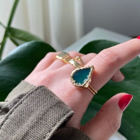 Dominic Island 2 Agat Doğal Taş Yüzük