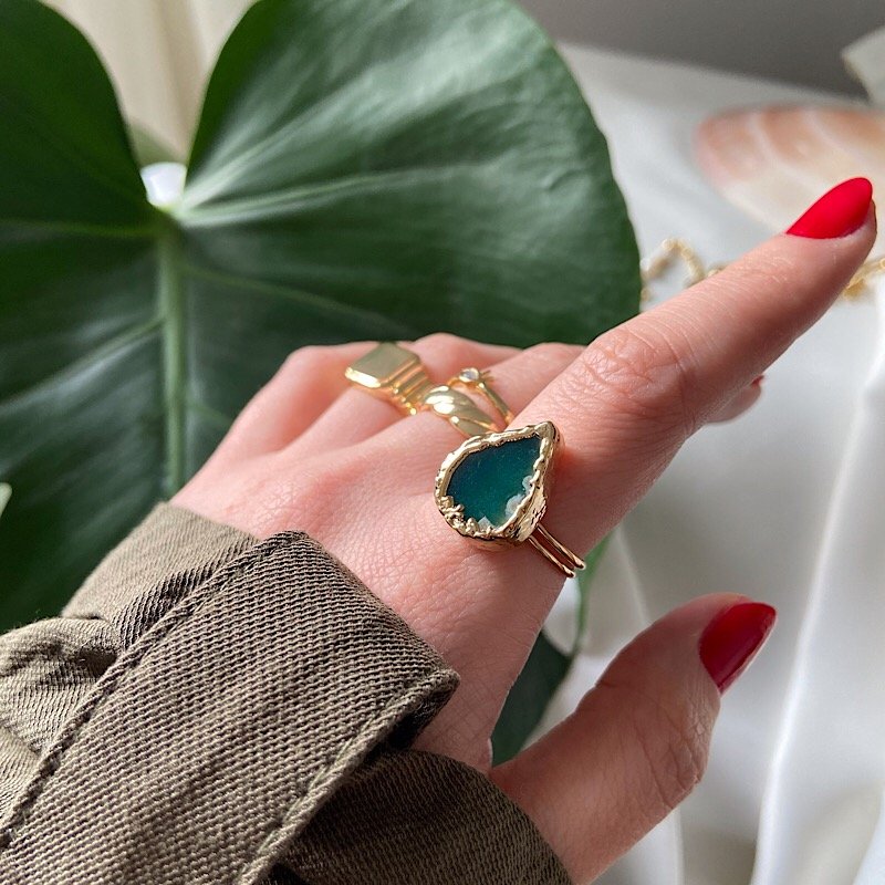 Dominic Island 2 Agat Doğal Taş Yüzük