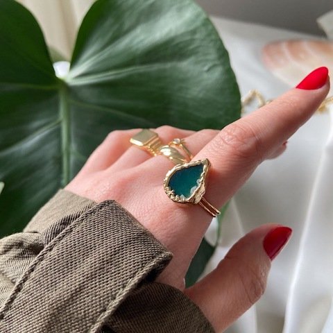 Dominic Island 2 Agat Doğal Taş Yüzük