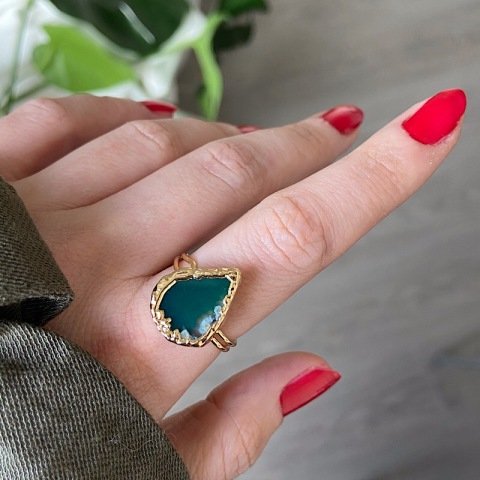 Dominic Island 2 Agat Doğal Taş Yüzük