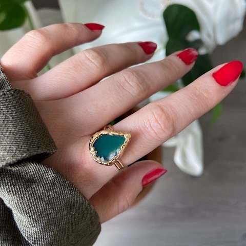 Dominic Island 2 Agat Doğal Taş Yüzük