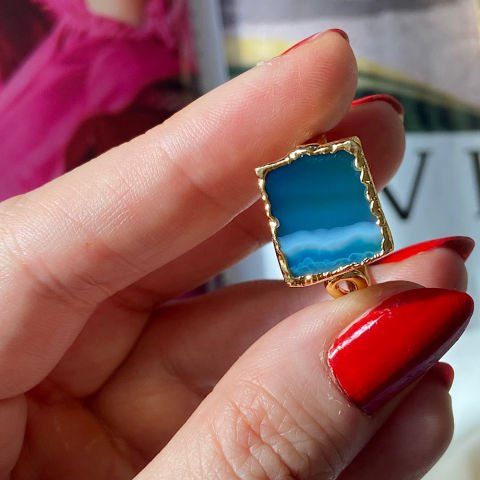 Bodrum 2 Agat Doğal Taş Yüzük