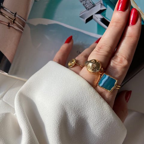 Bodrum 2 Agat Doğal Taş Yüzük