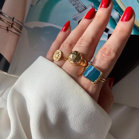 Bodrum 2 Agat Doğal Taş Yüzük