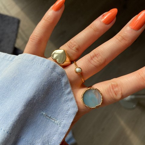 Manhattan 3 Agat Doğal Taş Yüzük