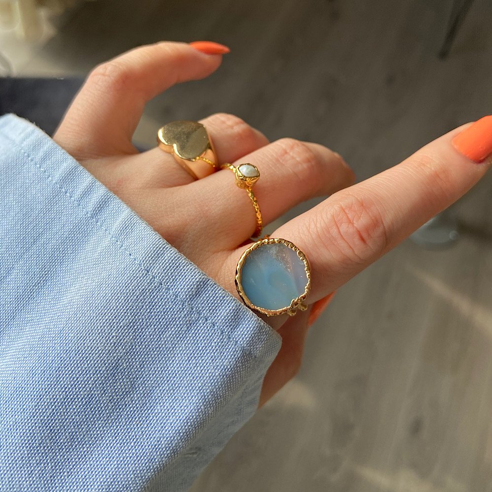 Manhattan 3 Agat Doğal Taş Yüzük