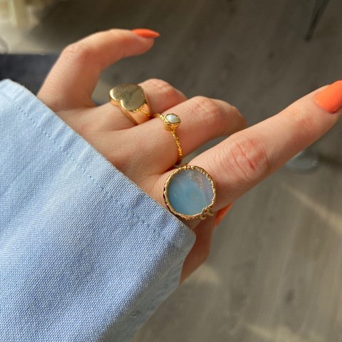 Manhattan 3 Agat Doğal Taş Yüzük