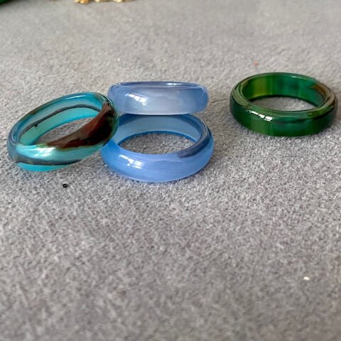 Burcu Mavi Akik ve Yosun Akik Yüzük