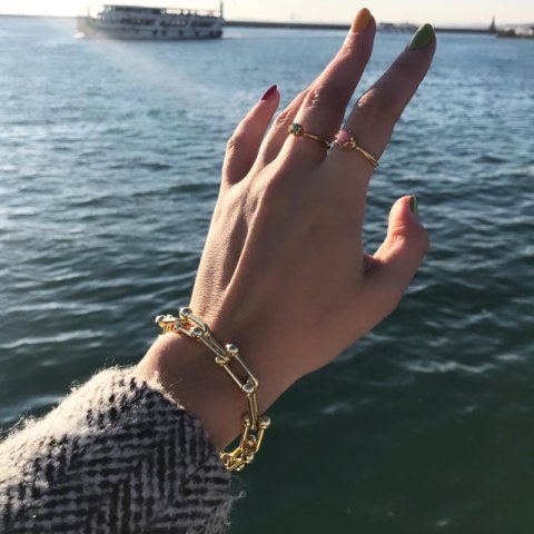 Pembe Kuvars Taşı Yüzük