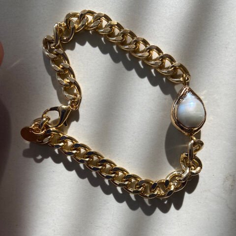 Barok İncili Gold Bileklik