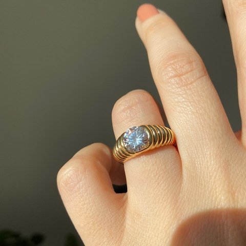 Caterpillar Zirkon Taşlı Yüzük