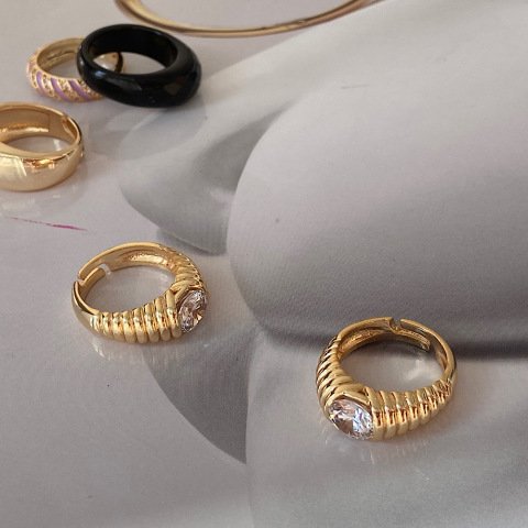 Caterpillar Zirkon Taşlı Yüzük