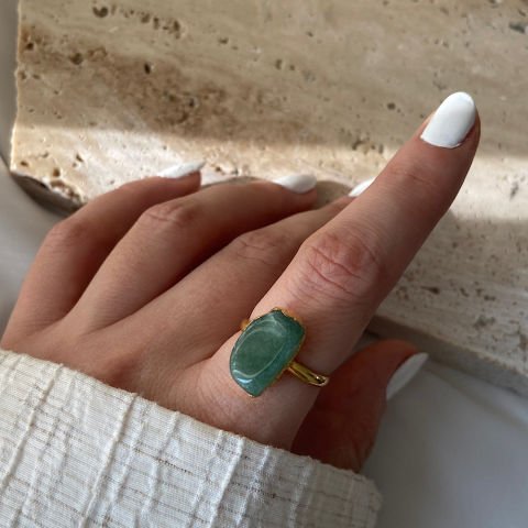 Asimetrik Aventurin Taş Yüzük