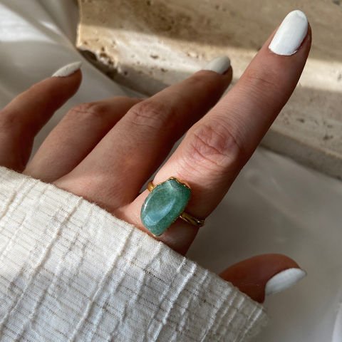 Asimetrik Aventurin Taş Yüzük