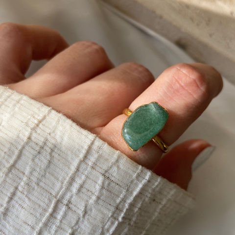 Asimetrik Aventurin Taş Yüzük