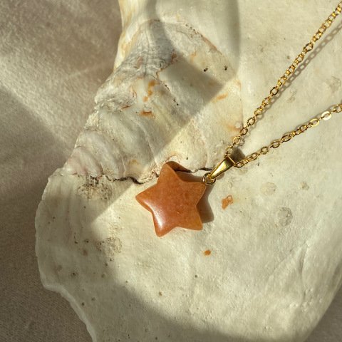 Karnelyan Akik Yıldız Kolye