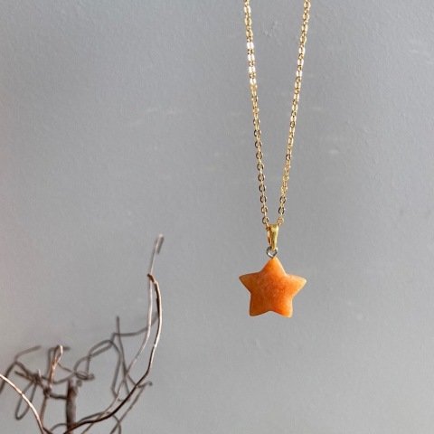 Karnelyan Akik Yıldız Kolye