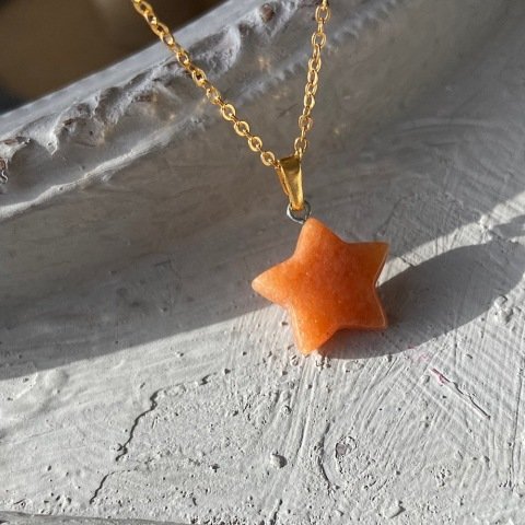 Karnelyan Akik Yıldız Kolye