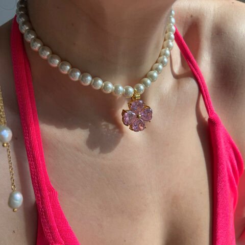 Barbie İncili Yonca Şans Choker