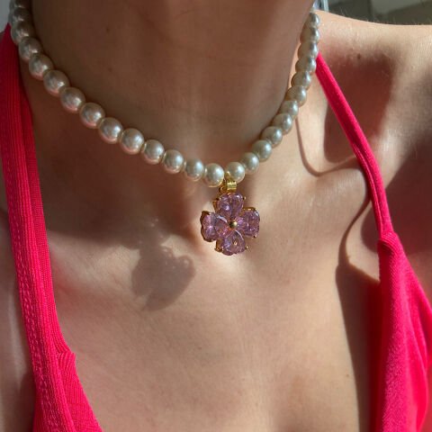 Barbie İncili Yonca Şans Choker