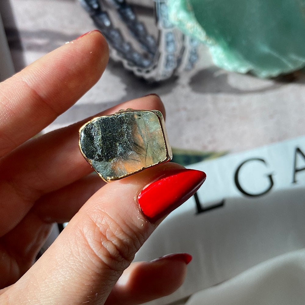 Amorf Prehnit Taş Yüzük