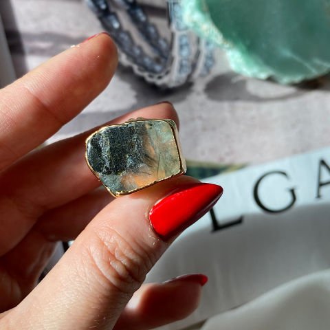 Amorf Prehnit Taş Yüzük