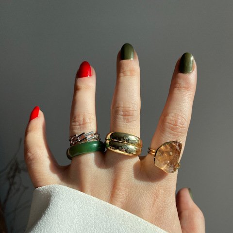 Bal Kuvars Kesit Doğal Taş Yüzük