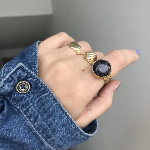 Labradorit Oval Doğal Taş Yüzük