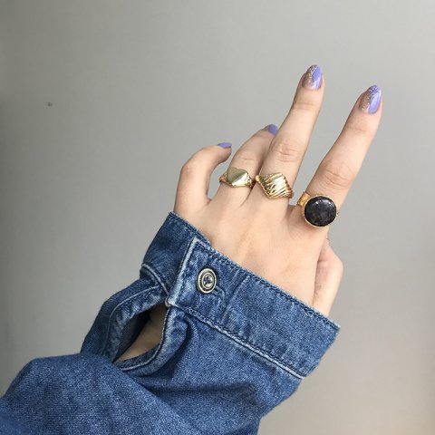 Labradorit Oval Doğal Taş Yüzük