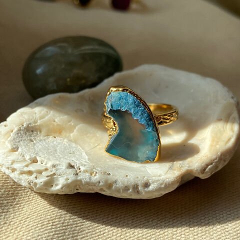 Mikonos 2 Agat Doğal Taş Yüzük