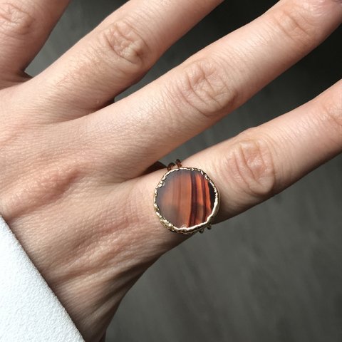 Rodezya 2 Agat Doğal Taş Yüzük