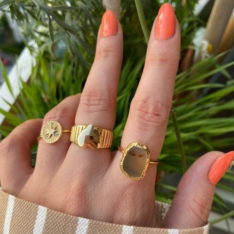 Abant 2 Agat Doğal Taş Yüzük