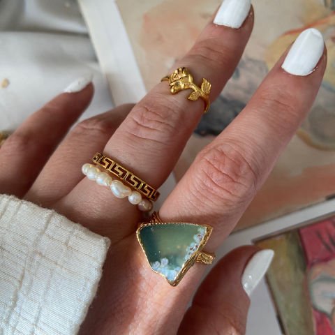 Tayland Agat Doğal Taş Yüzük