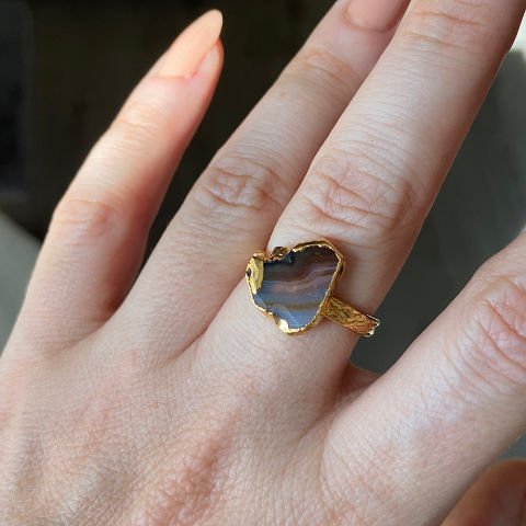 Peri Bacaları Agat Doğal Taş Yüzük